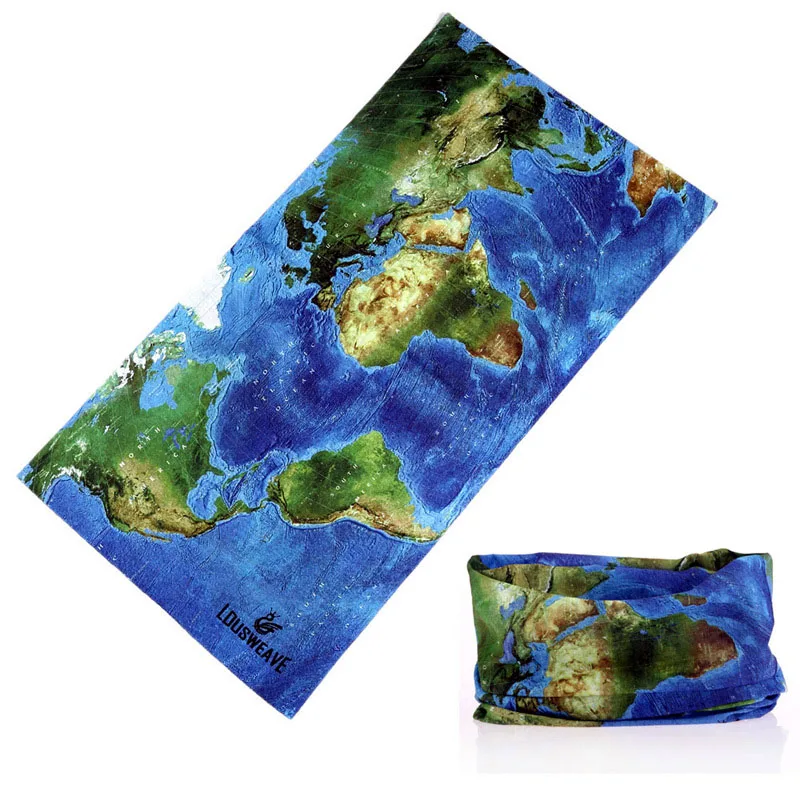 

Buffe Earth World Map Design Bandana Fishing Headband Outdoor Sport Cycling Bandana Women Men Face Shield Bicycle Moto Mask