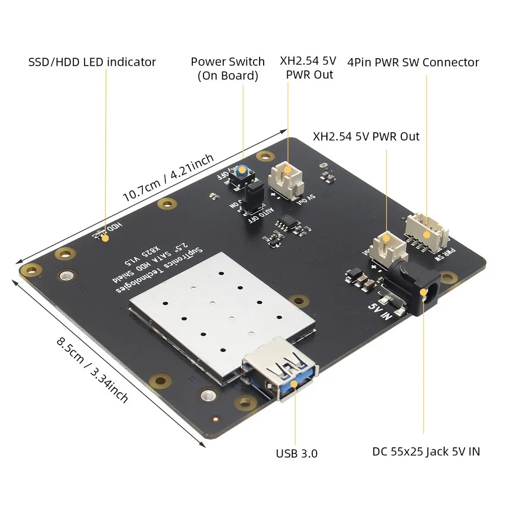 Raspberry Pi 4 Модель B+ X825 SSD и HDD SATA доска с металлической чехол+ X735 Мощность Управление доска+ DC 5V 4A Питание комплект