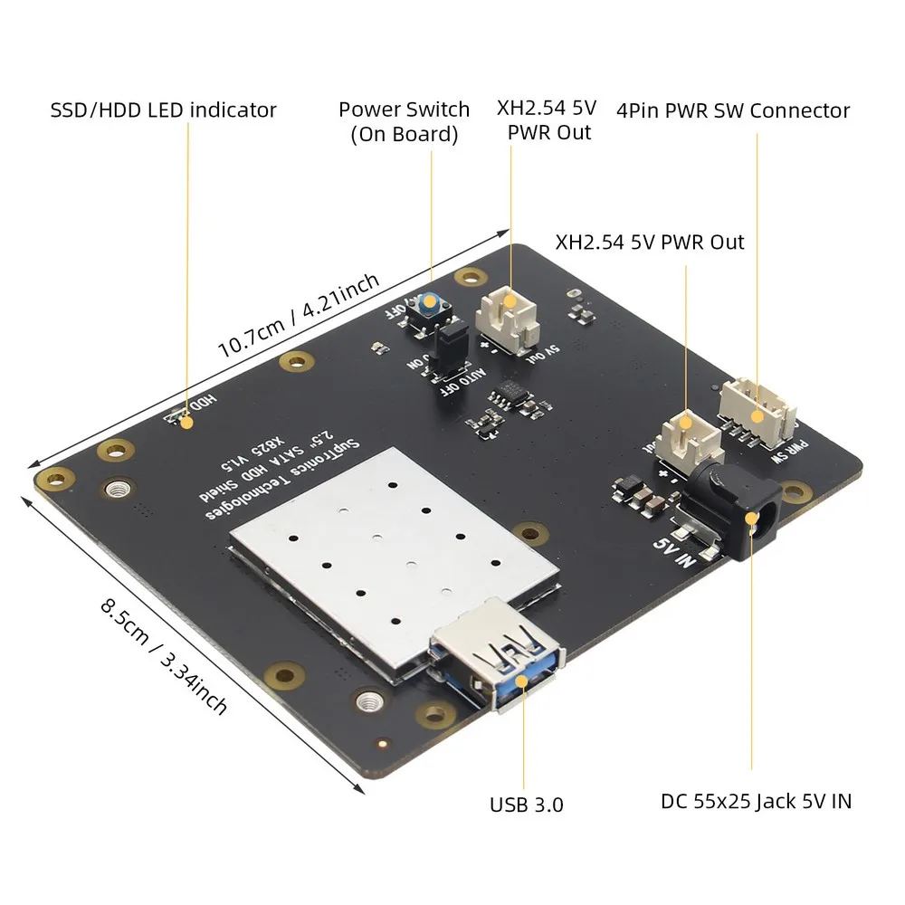 Raspberry Pi X825 соответствующий металлический чехол+ переключатель+ вентилятор охлаждения, чехол для X825 SSD& HDD SATA плата и X735 и Raspberry Pi 4 Модель B