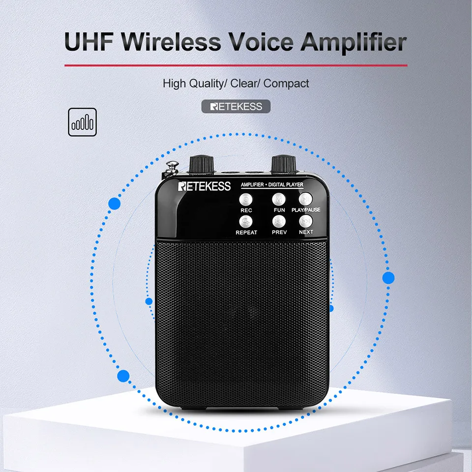 Retekess-megafone Tr619 Portátil 3w Gravação fm Amplificador de Voz Professor Microfone Alto-falante Mp3 Player Rádio fm para Guia Turístico - Image 3