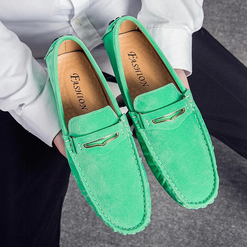 Agsan Loafers Men Green Leather Penny 