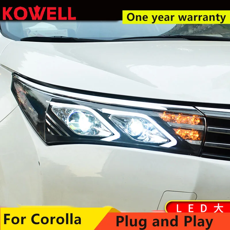 Автомобильные фары KOWELL для Toyota Corolla 2014-2016 Altis светодиодный ные DRL биксеноновые