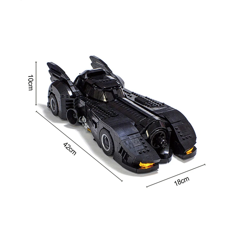 Technic Бэтмен серия MOC светодиодный свет UCS Бэтмобиль 1989 Final 30 1741 шт строительные блоки игрушки для детей Совместимые наборы