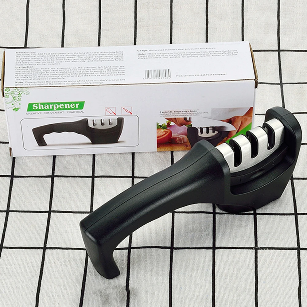

Cutter Sharpener Kitchen Knives Blade Sharpening Tool 3 Stage Hand-Held System Household Knife Sharpener Tungsten Steel Diamond