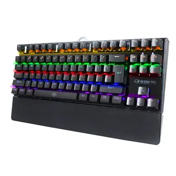 

Mechanical Keyboard 87 Keys Ultra Low Axis Extra-Thin Mini Wired USB Gaming Keyboard Blue Switches for PC Laptop Computer Access