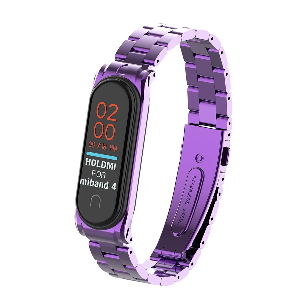 Ремешок из нержавеющей стали для xiaomi mi band 3 4, металлический ремешок для часов, умный Браслет mi band 3, сменные ремешки для часов mi 3 4
