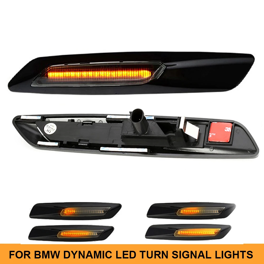 

For BMW X1 X3 E84 E83 E60 E61 E90 E91 E92 E93 E81 E82 E87 E88 Dynamic Side Marker LED Turn Signal Sequential Blinker Lights 2PCS