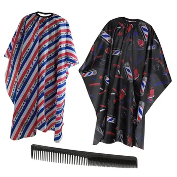 

3pcs Hairdressing Cape Straight Hair Comb Set Haircuting Apron Hair Styling Cutting Tools (Black, Red)