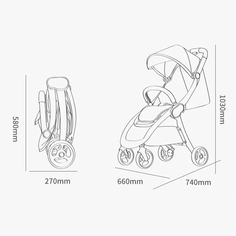 Baby stoller Lightweight stroller Portable Baby trolley 2 in 1 baby car New type Multi function