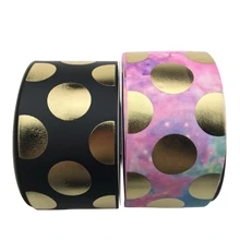 Напечатанная на заказ фольга 75 мм в горошек голограмма корсажная лента много цветов на выбор, DIY аксессуары для волос