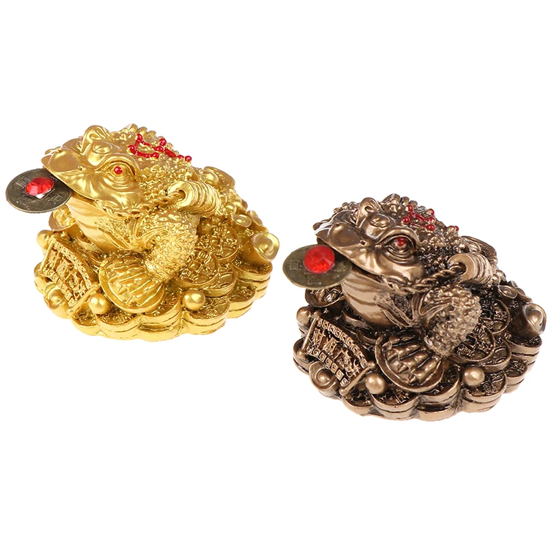 Chinese Golden Frog Toad Coin Feng Shui LUCKY Fortune Wealth Home Office Decoration Tabletop Ornaments Lucky Gifts