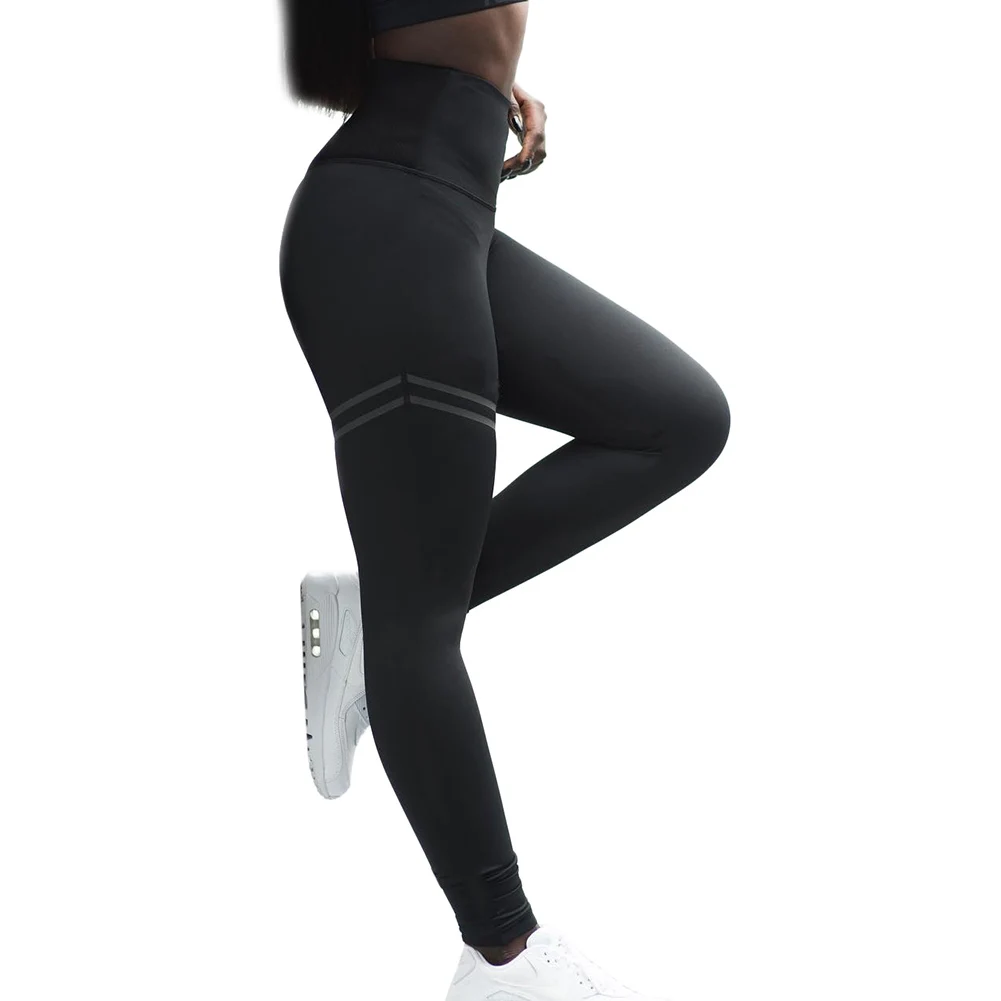 Женские антицеллюлитные компрессионные тонкие леггинсы с высокой талией, женские леггинсы для фитнеса, спортивные штаны для йоги, леггинсы SD66 - Цвет: Черный