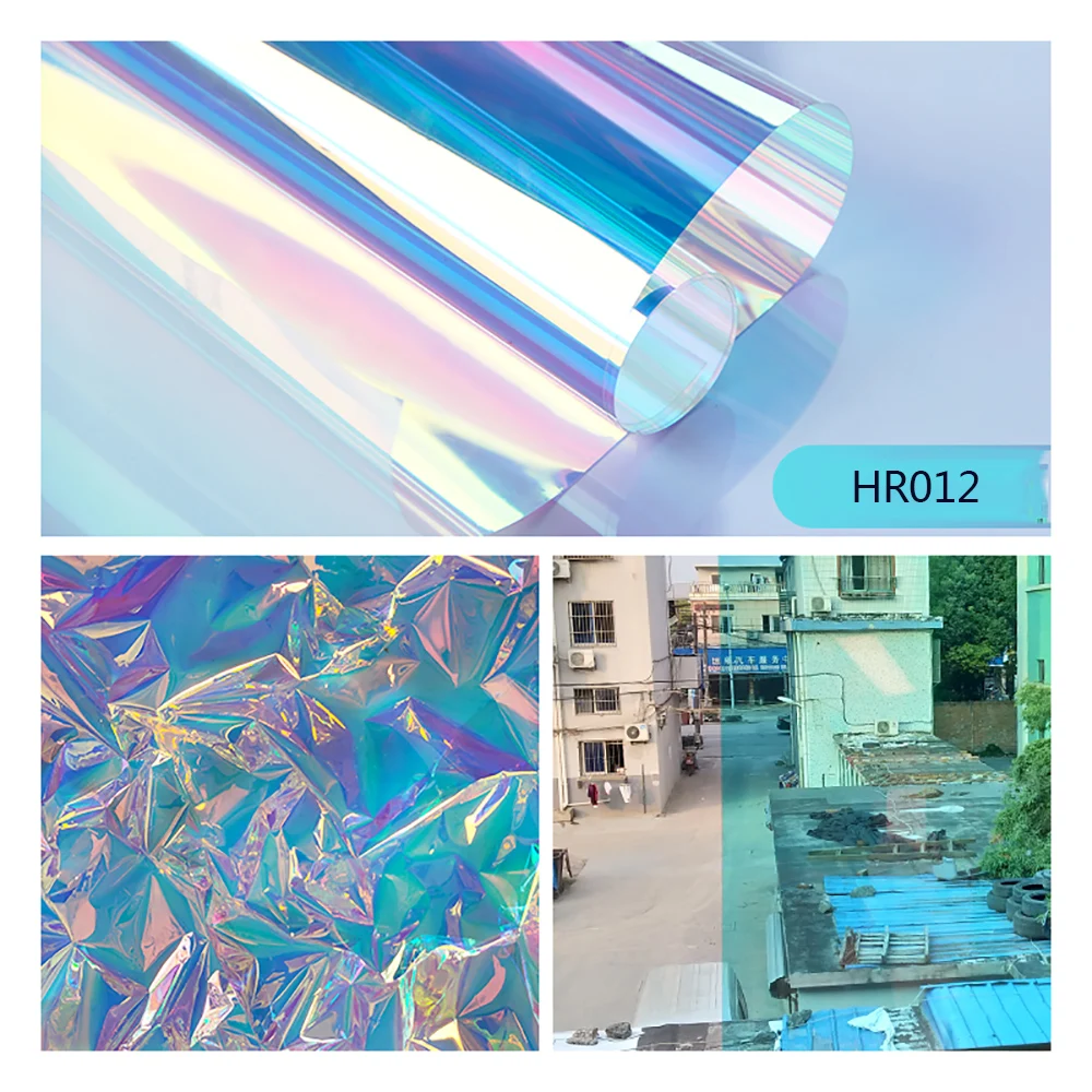 US $173.72 Rainbow Dichroic Decorative window filmSelfAdhesive Glare Heat Control Reflective Solar Tint Film Xmas Window Stickers Decal