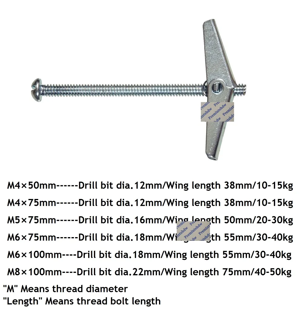uxcell M4 Dia Female Thread Spring Loaded Hollow Wall Anchor Toggle Wing Nut 10pcs uxcell M4 Dia Female Thread Spring Loaded Hollow Wall Anchor Toggle Wing Nut 10pcs
