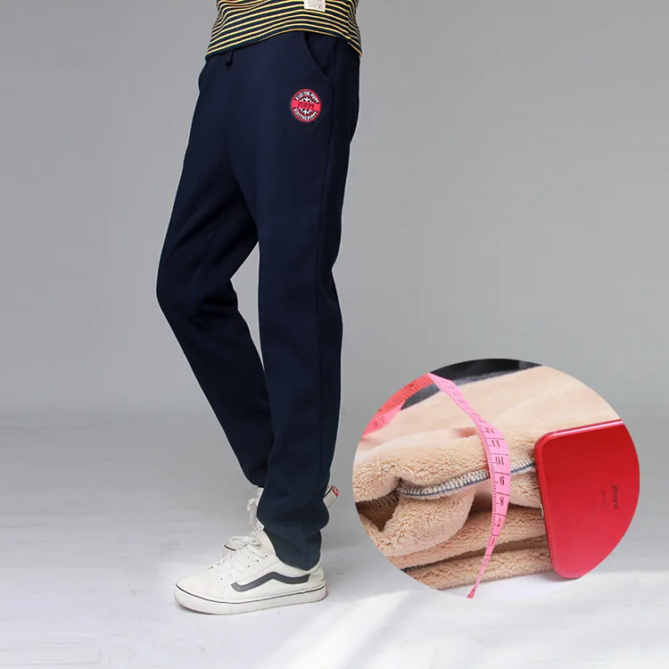 

Big Boy Brushed And Thick Cotton-padded Trousers Athletic Pants Students Winter Pants Thick Sweatpants Brand High Quality