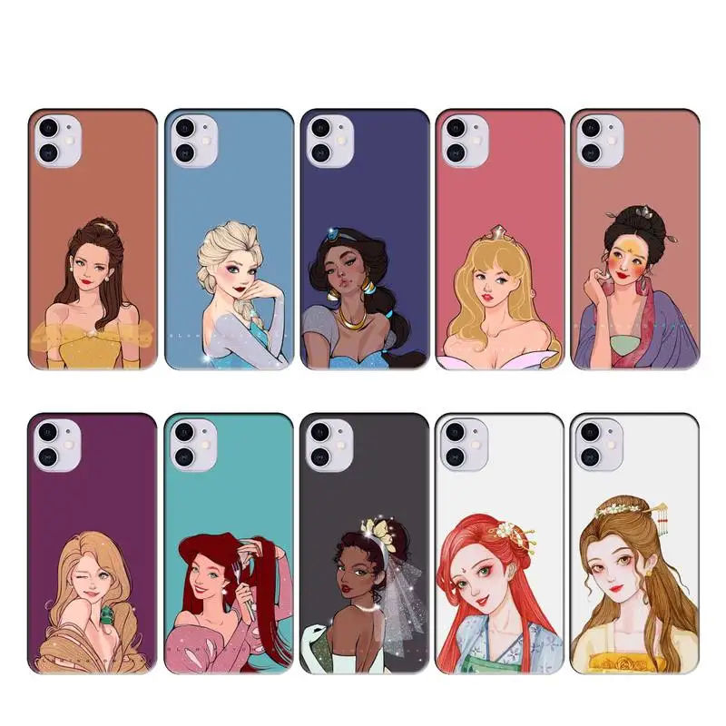 

beauty sexy princess girls case coque fundas for iphone 11 PRO MAX X XS XR 4S 5S 6S 7 8 PLUS SE 2020 cases cover