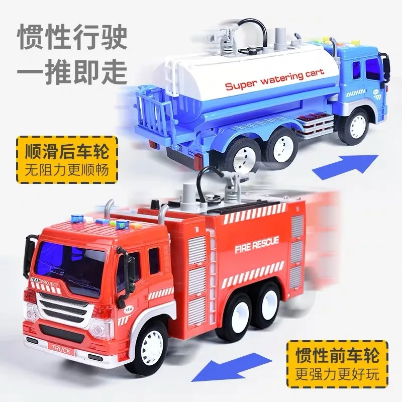

Literature And Art Car Model Toy Water Spouting Excavator Police Car Sanitation Vehicle Engineering Vehicle Inertia Car Toy Car