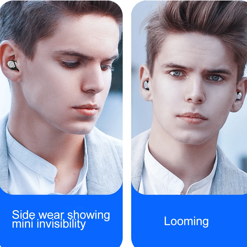 Bluetooth 5,0 держатель телефона, Hi-Fi, светодиодный Мощность Дисплей с зарядный чехол для путешествий на открытом воздухе спортивные Беспроводной Наушники цифровой наушники-вкладыши