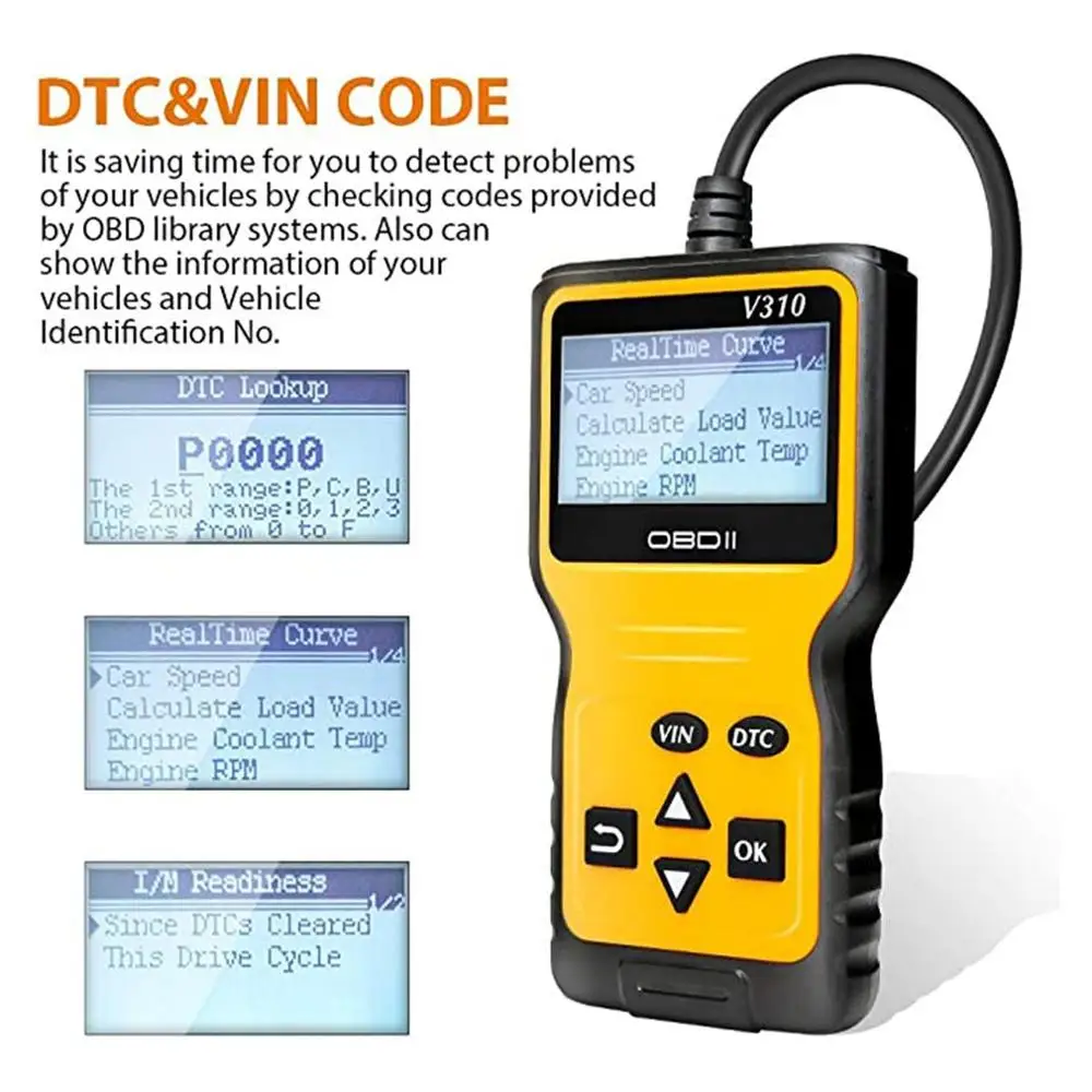 Новый считыватель кодов V310 OBDII / EOBD OBD автомобильный диагностический инструмент