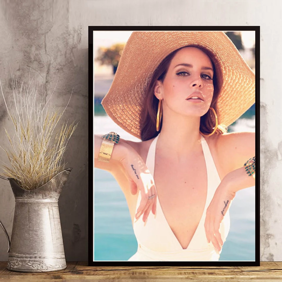 High Definition Portrait Picture Lana Del Rey Music Singer Model Canvas  Poster Print Photo Bar Cafe Wall Artist Home Decoration