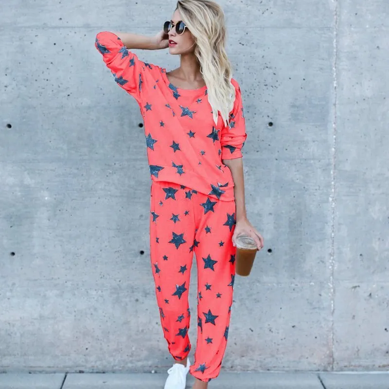 Женские мягкие пижамные комплекты с принтом звезды весенние тонкие удобные