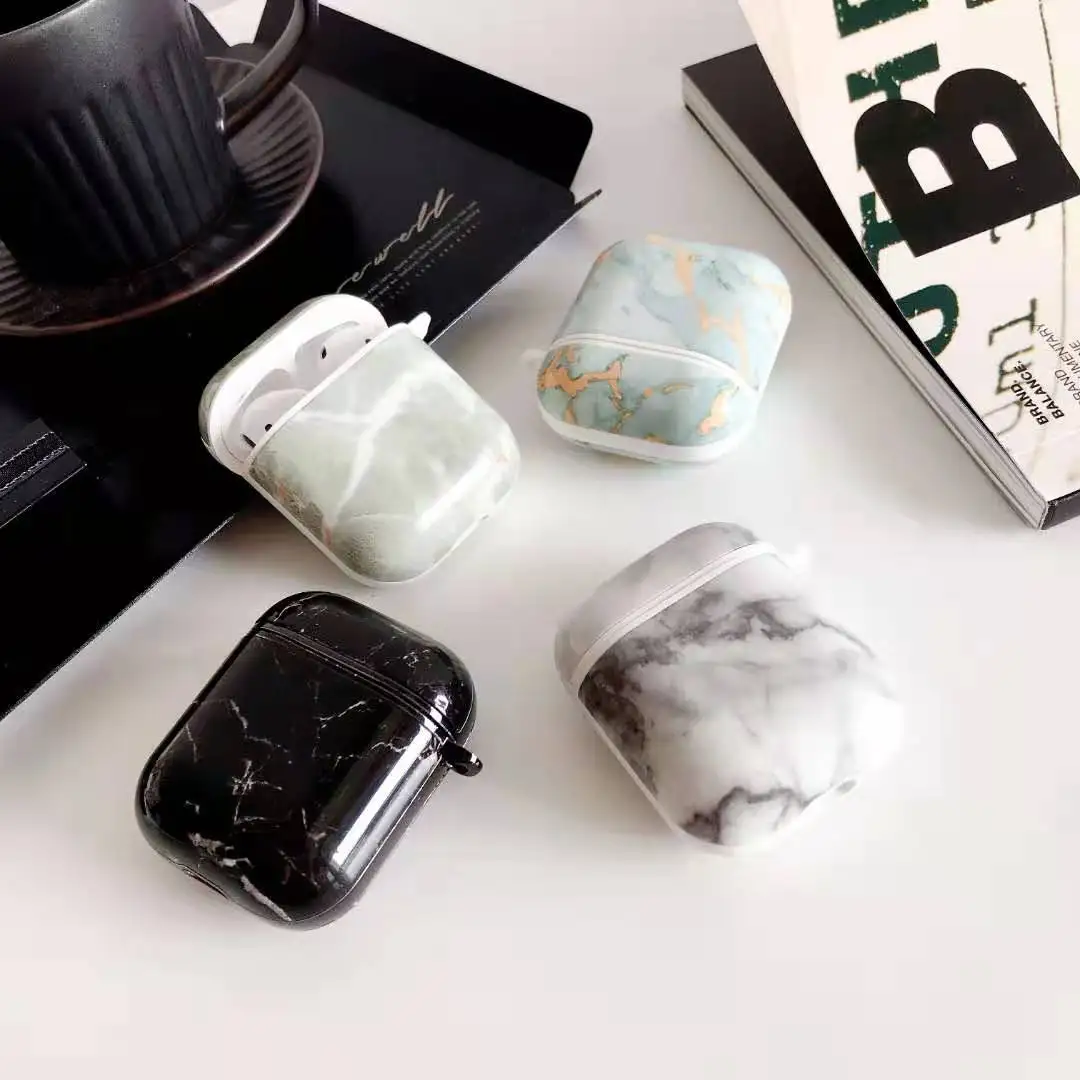 

For AirPods 2 Case luxury High Quality Marble IMD silicon Protective Cover Bluetooth Wireless Earphone Case For Air pods cover