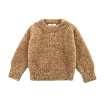 

Autumn Winter Infant Baby 0-36M Boys Girls faux marten hair Long Sleeve Sweater Casual Solid Color Warm Comfortable