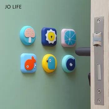 

JO LIFE Cartoon Door Crash Pad Self adhesive Silicone Cabinet Bumpers Wall Protector Shockproof Lock Protective Pad