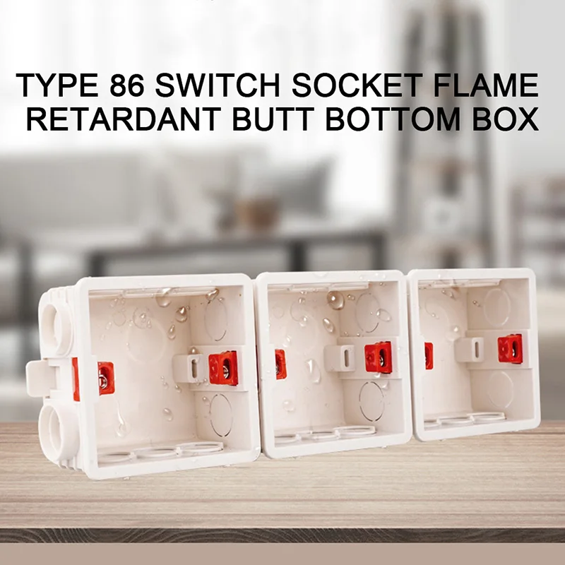

Adjustable 86 Switch socket Box,Mount Back Box Plasterboad 50mm Depth Wall Switch Wall Socket Mounting BOX Screw Set