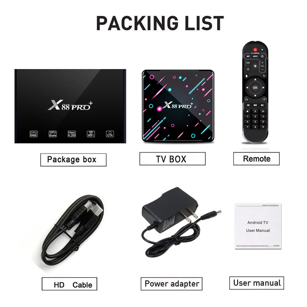 10 шт./лот X88 PRO Plus Android 9,0 Смарт ТВ приставка 4K ТВ приставка RK3368 PRO Восьмиядерный 4 Гб ОЗУ 128 Гб 64 Гб ПЗУ 5G Wifi H.265 X88PRO
