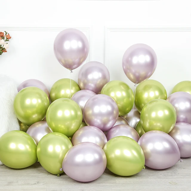 20pcs 12inch New Glossy Baby Pink Metal Pearl Latex Balloon Rose Gold Thick Chrome Metallic Globos Wedding Birthday Party Decor mixed 3
