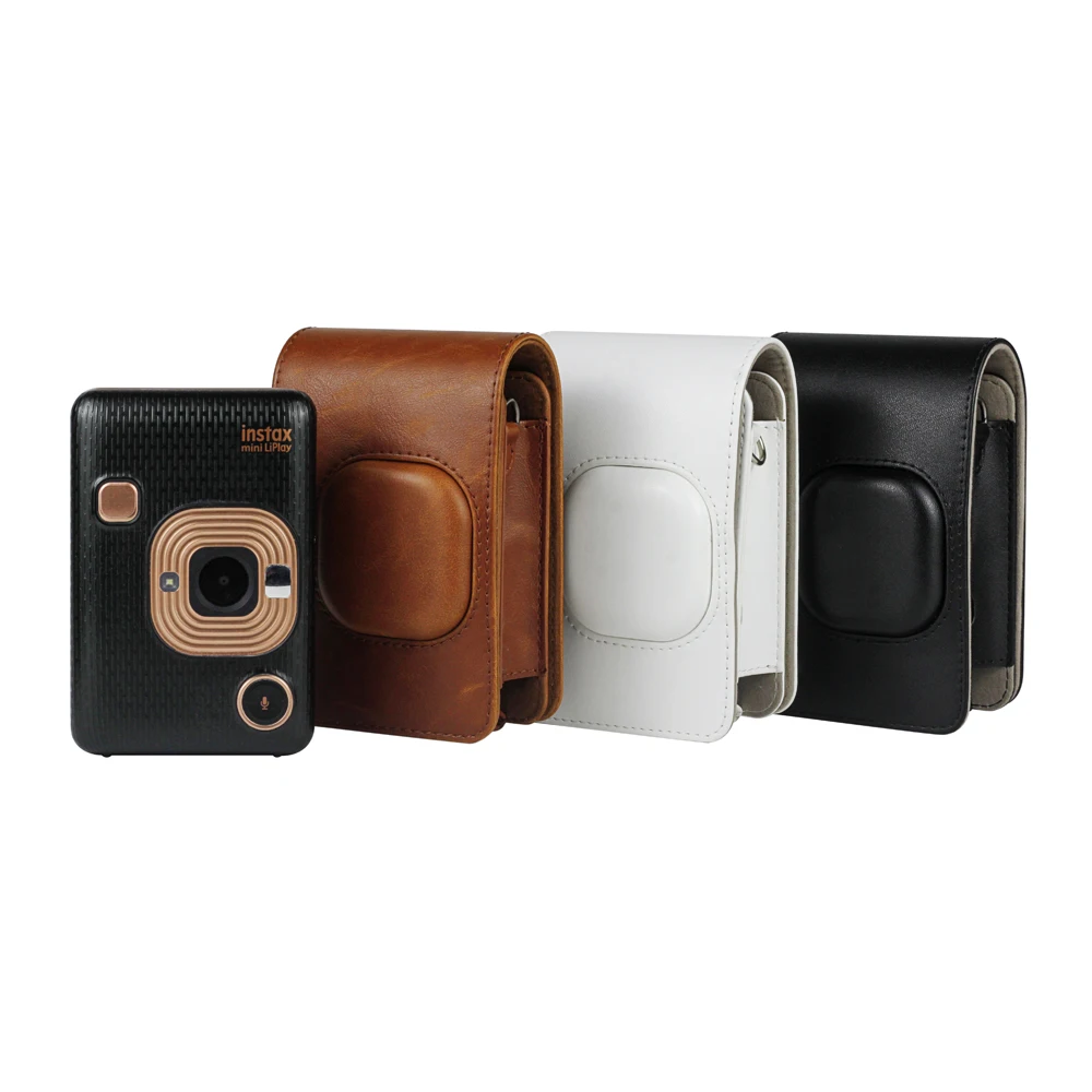 Custodia Vintage In Pelle Pu Per Fujifilm Instax Mini Borsa Per Fotocamera Liplay Con Tracolla Colore Nero Marrone