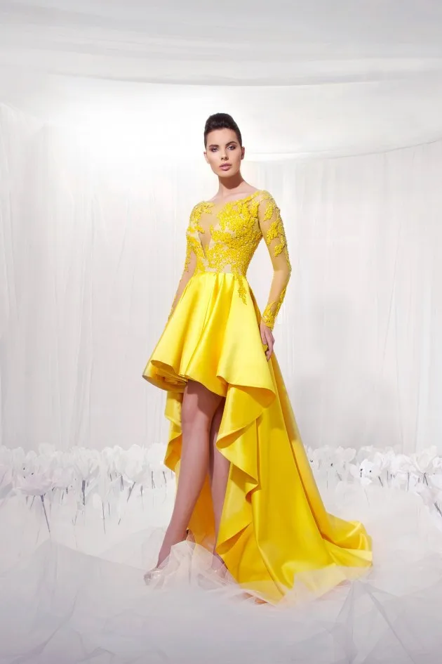 Кружевное Прозрачное платье с длинным рукавом и высоким низом vestido de noiva вечерние платья для выпускного вечера robe de soiree платья для матери невесты