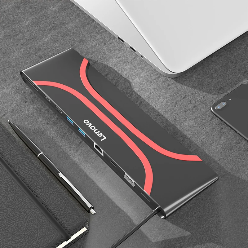 Lenovo USB 3 1 C концентратор для VGA HDMI адаптер 4K Type док станция ноутбука ПК 0 TF SD