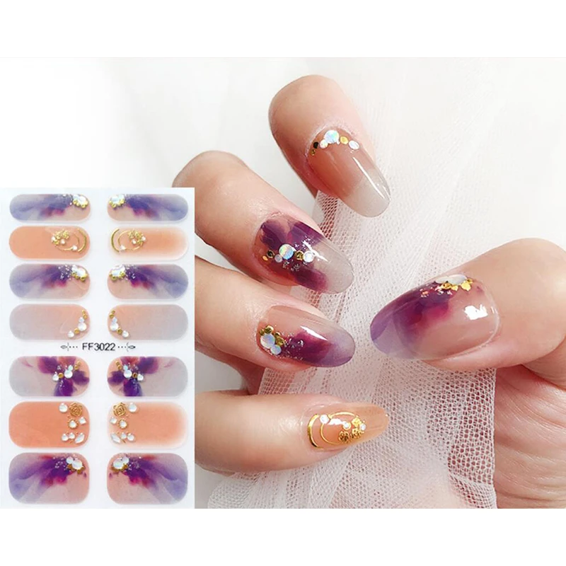 Watercolor Style Creative Manicure Decoration Nail Tape Full Beauty Nail Art Stickers Designer Nail Decals Nail Decoration|Stickers & Decals| - Aliexpress