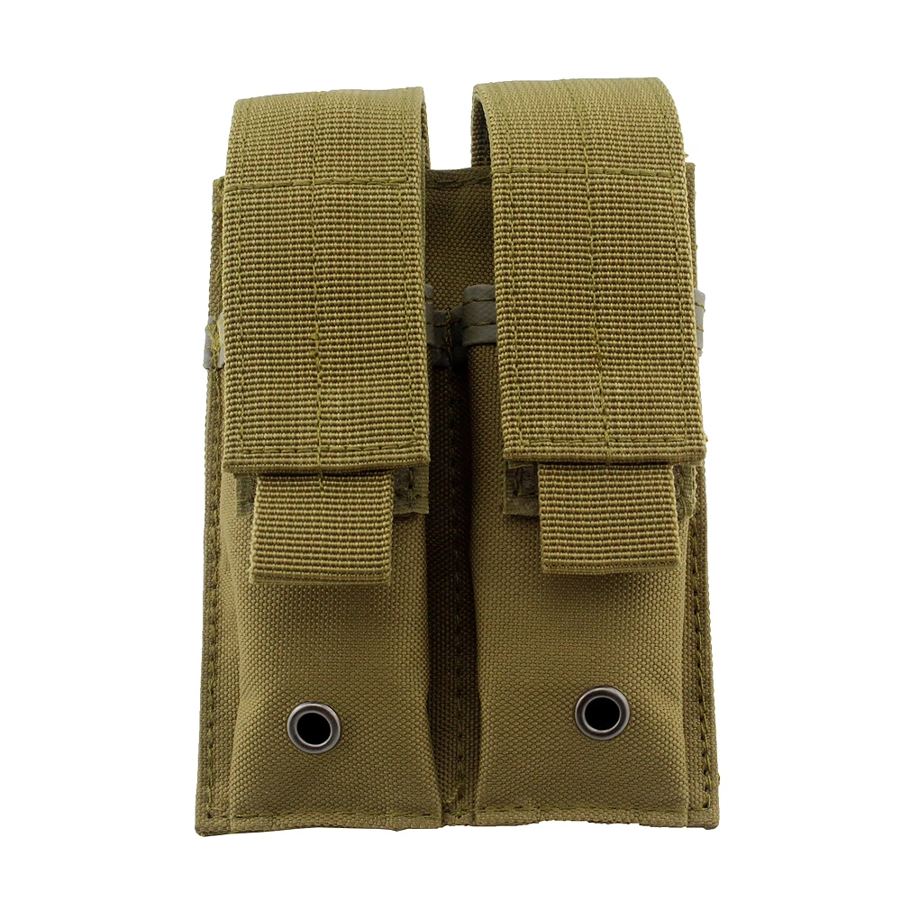 Тактический Двойной Пистолет Molle подсумок Двойной Пистолет Журнал кобура фонарик инструмент нож оболочка держатель охотничий аксессуар - Цвет: Tan