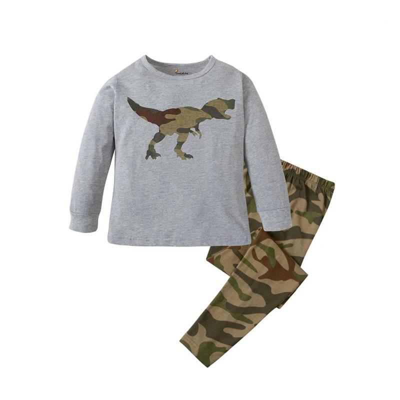 Новая модная Пижама для мальчиков с изображением животных и мотоцикла детская пижама с динозавром, Рождественская Пижама для детей от 1 до 8 лет - Цвет: PW020