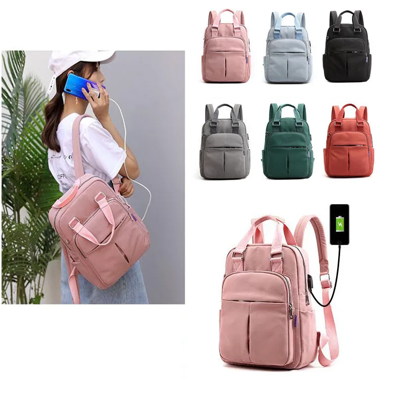 

New Casual Backpack With USB Charging Travel Bag Baby Care Storage Bag Waterproof Large Capacity Mummy Bag Ladies Bag
