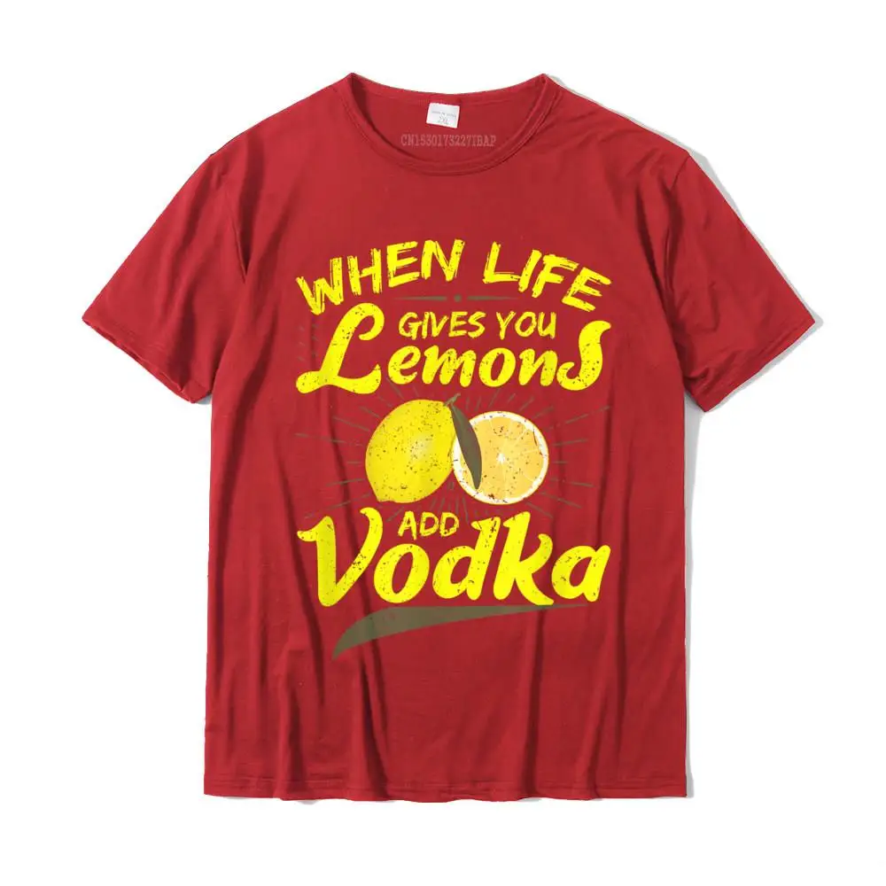 Crewneck 3D Printed Pure Cotton Men Top T-shirts Casual Short Sleeve Tops T Shirt 2021 Personalized Tshirts Wholesale When Life Gives You Lemons Add Vodka T-Shirt__28141 red