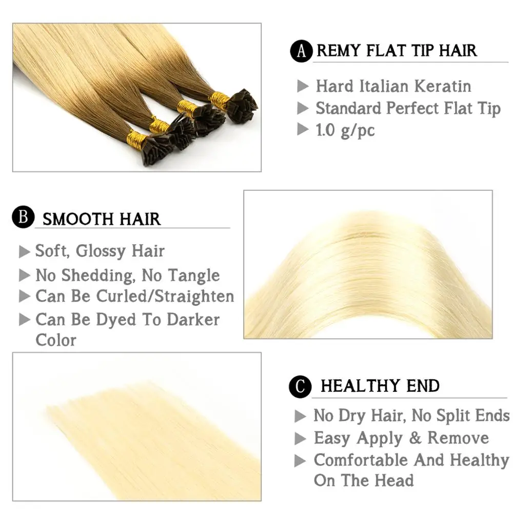 Neitsi двойной нарисованный Remy плоский наконечник человеческие волосы для