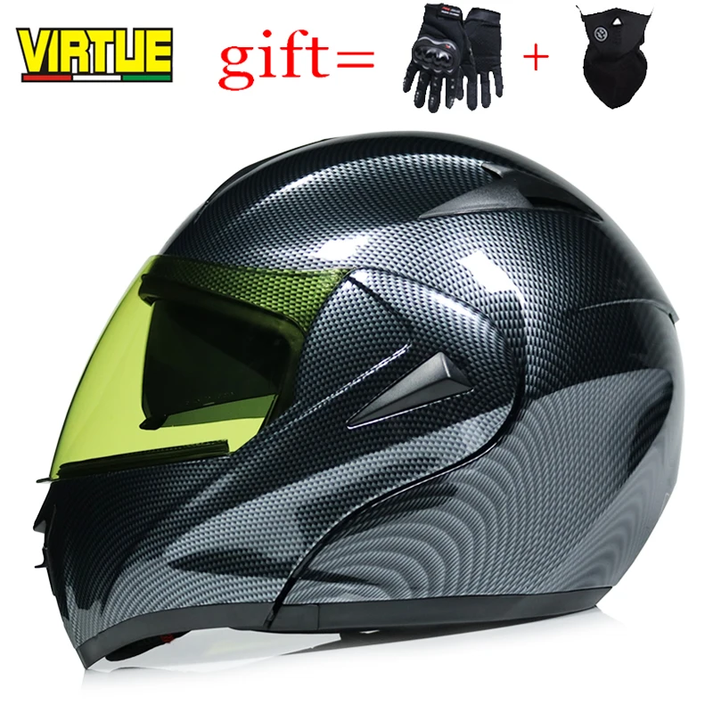 2018 VIRTUE-808 Flip Motorcycle Helmet Motocicleta Casco Motocross Full Face DOT Approved Dual Lens | Автомобили и мотоциклы