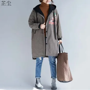 

Harajuku Kawaii Cartoon Print Hooded Jackets Coats Women Plus Size Thicken Velvet Long Hoodie Jacket Autumn Winter Outerwear 5XL