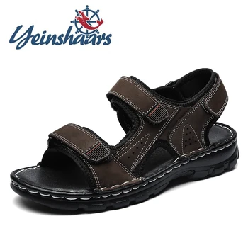 

2020 Men's Sandals Genuine Leather Summer Leisure Beach Men Shoes High Quality Casual Sandals Handmade Platform Sandalias Cholas