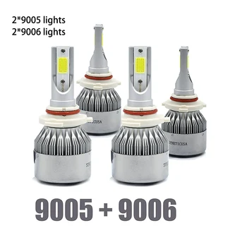 

9005/9006 36W Car Full And Low Beam Headlight 6000LM White COB LED Bulbs