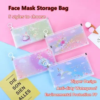 

5 Style Zipper Face Mask Storage Bag Portable Folder Anti-dirty Waterproof Mask Storage Case Kids Mask Storage Box Organizer