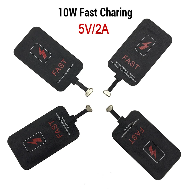 5V/2A 10W Qi Wireless Charger Receiver For iPhone Xiaomi Samsung Huawei Wireless Charging Adapter Mat For Andriod Type C