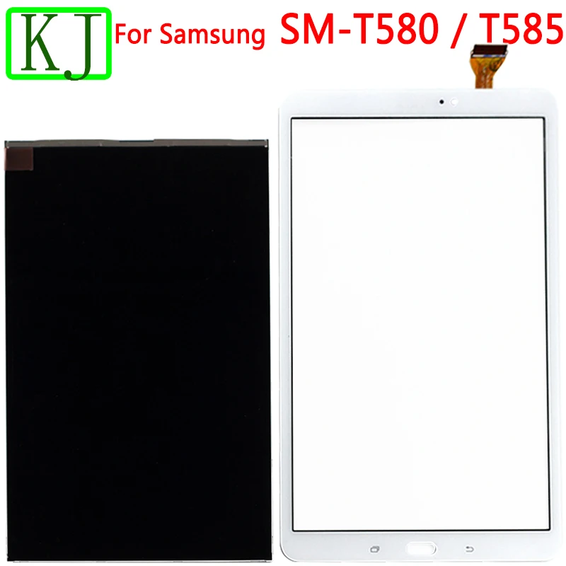Для samsung Galaxy Tab A 10,1 T580 T585 ЖК-дисплей сенсорный сенсор стекло дигитайзер панель для T580 сенсорный экран планшет панель - Цвет: LCD Touch White