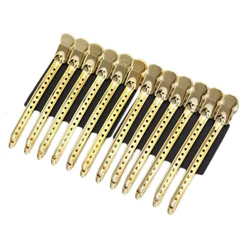 

12PCS 9.5cm Professional Hairdressing Clips Stainless Steel Duckbill Hair Clips Hair Styling Tools for Salon