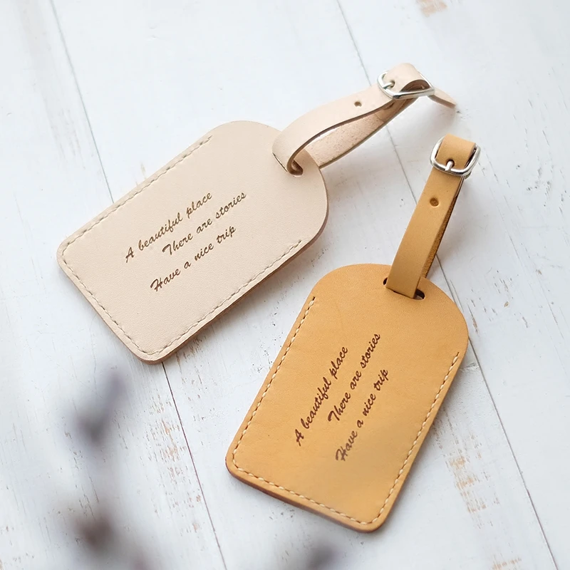 Personalised Luggage Tags Cow Leather Baggage Boarding Tags ...
