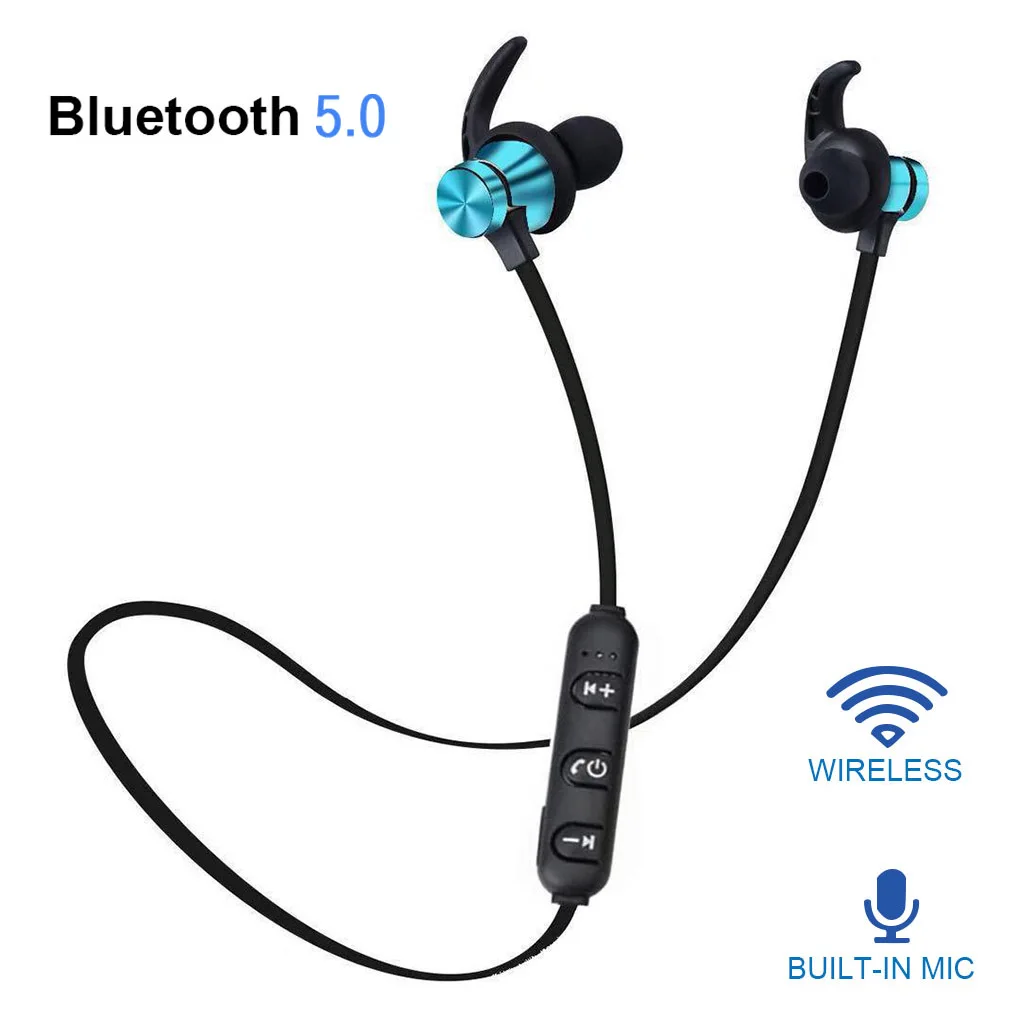 Wireless Bluetooth 5.0 Earphone Music Headset Phone Neckband Sport Earbuds Earphone with Mic For iPhone for Samsung for Xiaomi